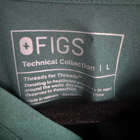FIGS Scrubs Set Green Technical Collection Top L Bottom XL Jogger Pants - Picture 4 of 9